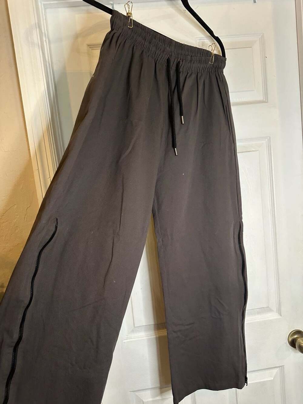 OAK + FORT dark gray  Side Zip Wide Leg Cotton Pants Size M